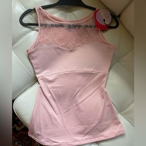 NWT Spanx Lace Bateau Tank, Sz M, Rosebud color